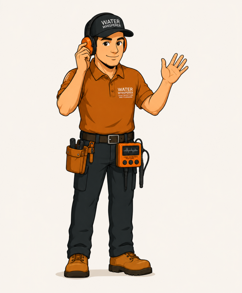 Water Whisperer mascot waving